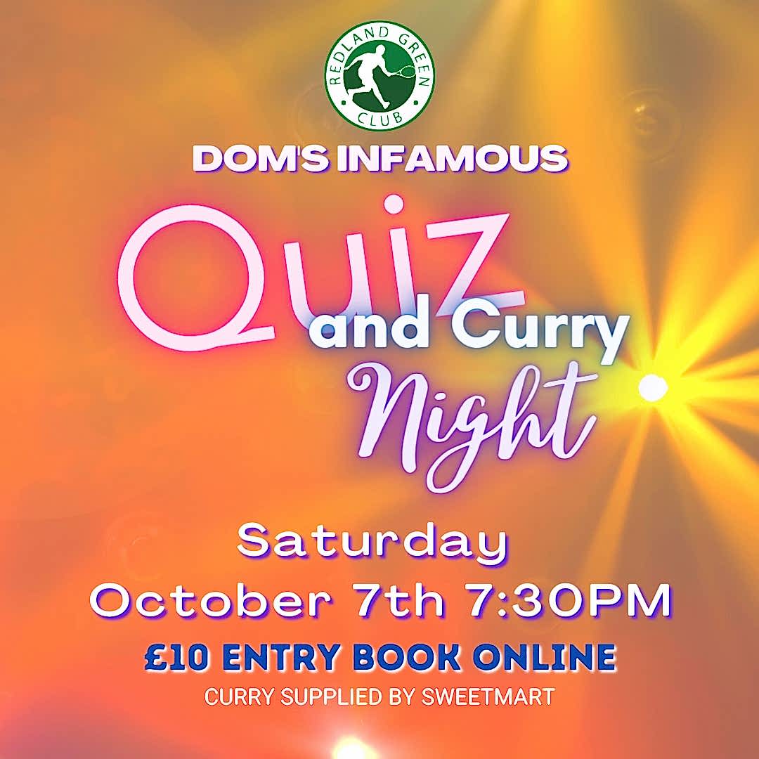 Curry & Quiz Night at Redland Green Club, Bristol